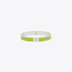 Tory Burch Slim Leather Inlay Cuff Tory Silver / Bitter Lime