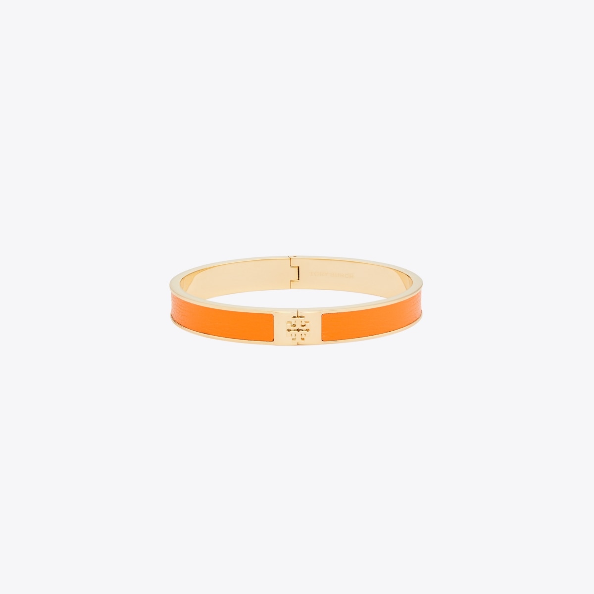 Tory Burch Slim Leather Inlay Cuff Tory Gold / Mandarin Tart