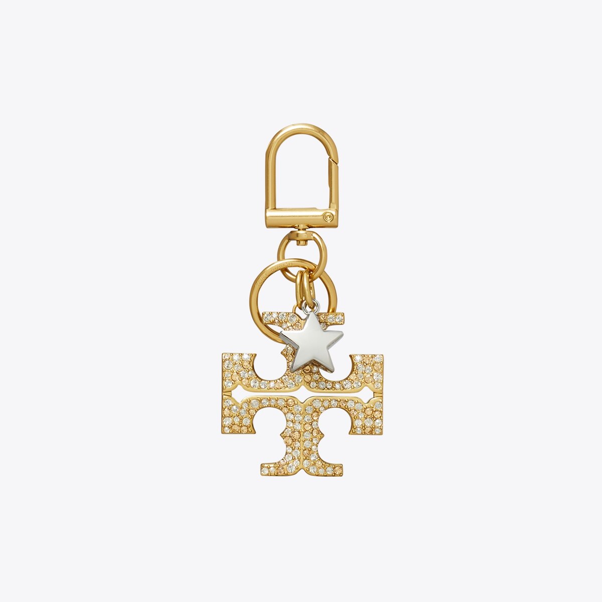 Tory Burch Kira Pavé Star Logo Key Charm Rolled Gold