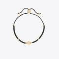 Tory Burch Textured Rope Logo Slider Bracelet - Black