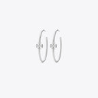 Tory Burch Textured Rope Logo Hoop Earrings - Silver