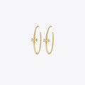 Tory Burch Textured Rope Logo Hoop Earrings - Gold