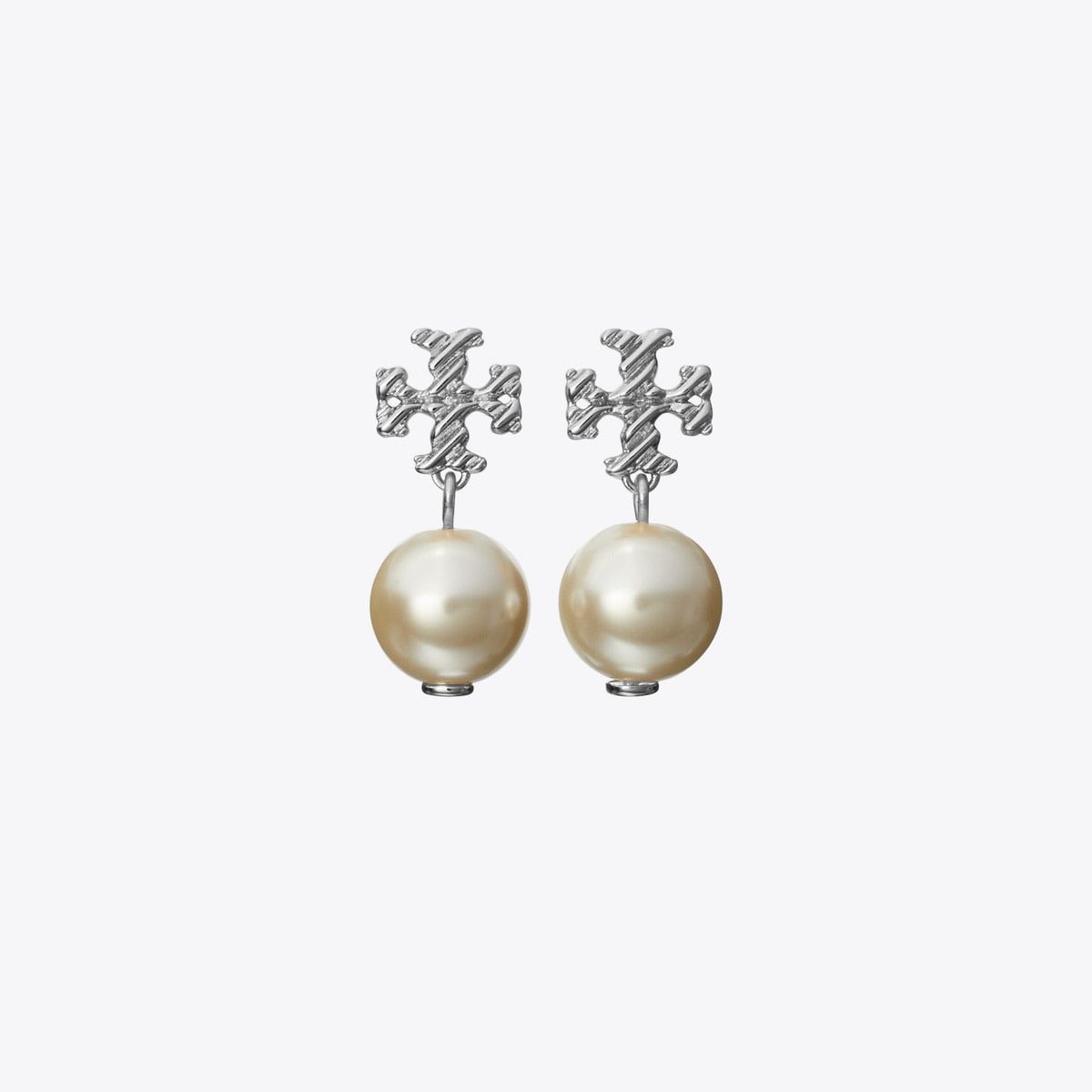 Tory Burch Textured Rope Logo Pearl Drop Earrings – Küpe