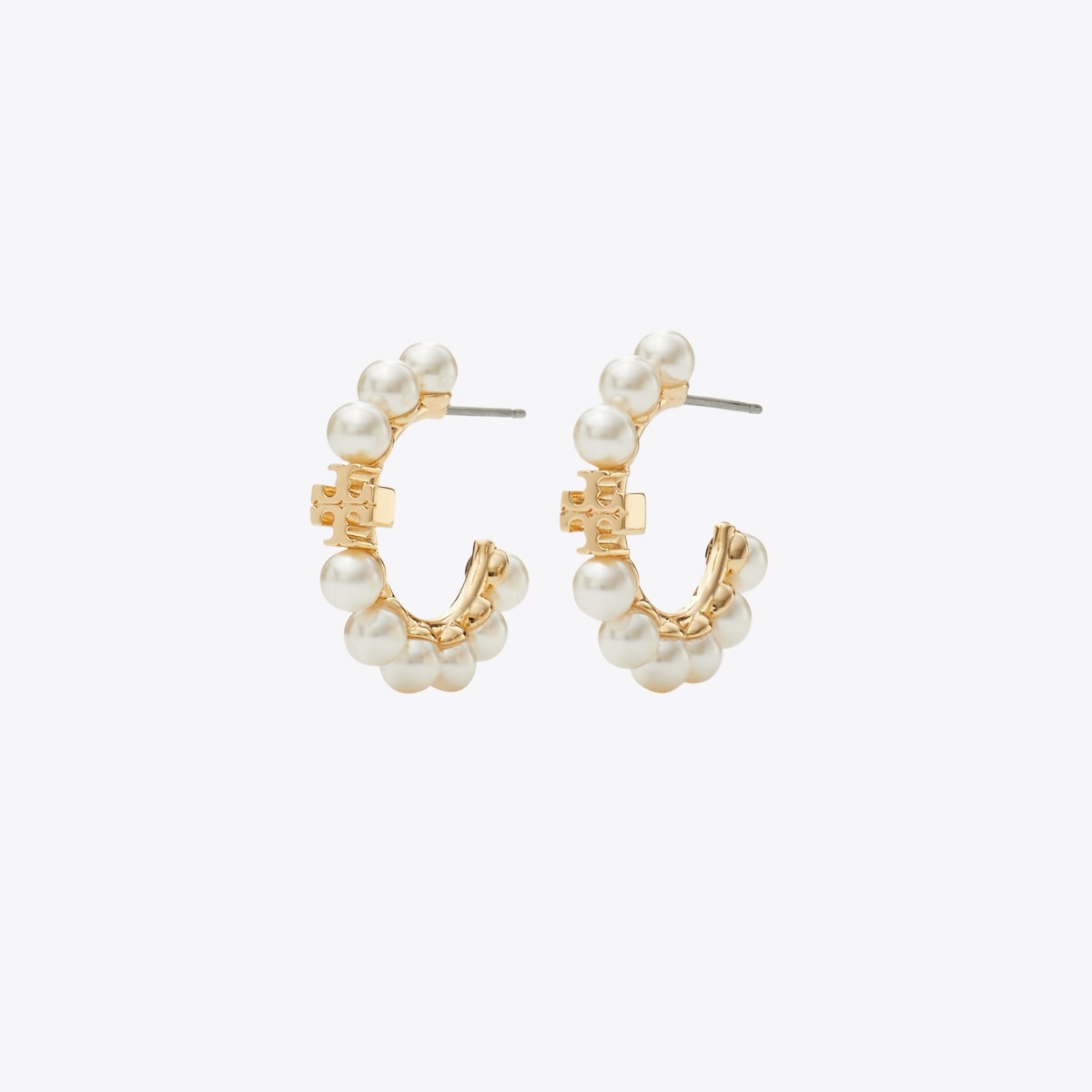 Tory Burch Logo Pearl Huggie