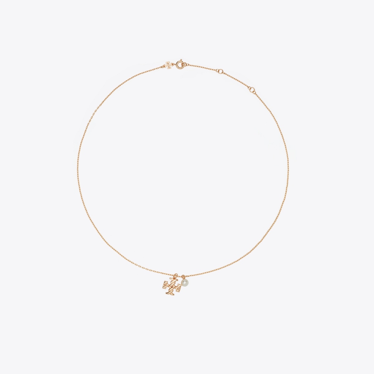 Tory Burch Textured Rope Pearl Pendant Necklace