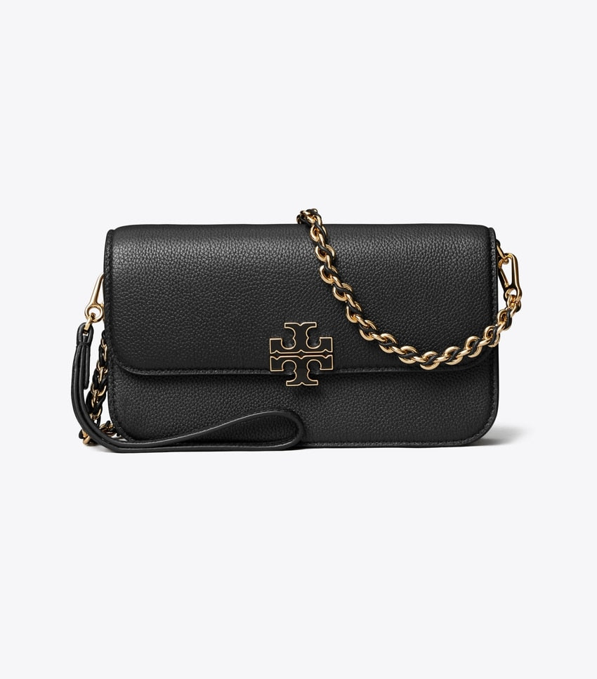 Tory Burch Britten Chain Wallet - Black