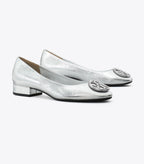 Tory Burch Multi Logo Block Heel - Silver