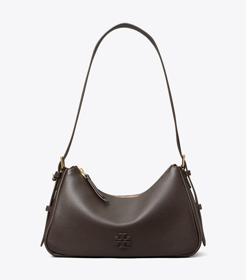 Tory Burch Thea Small Zip Top Shoulder Bag - Deep Brown