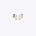 Tory Burch Logo Pearl Cluster Stud Earrings