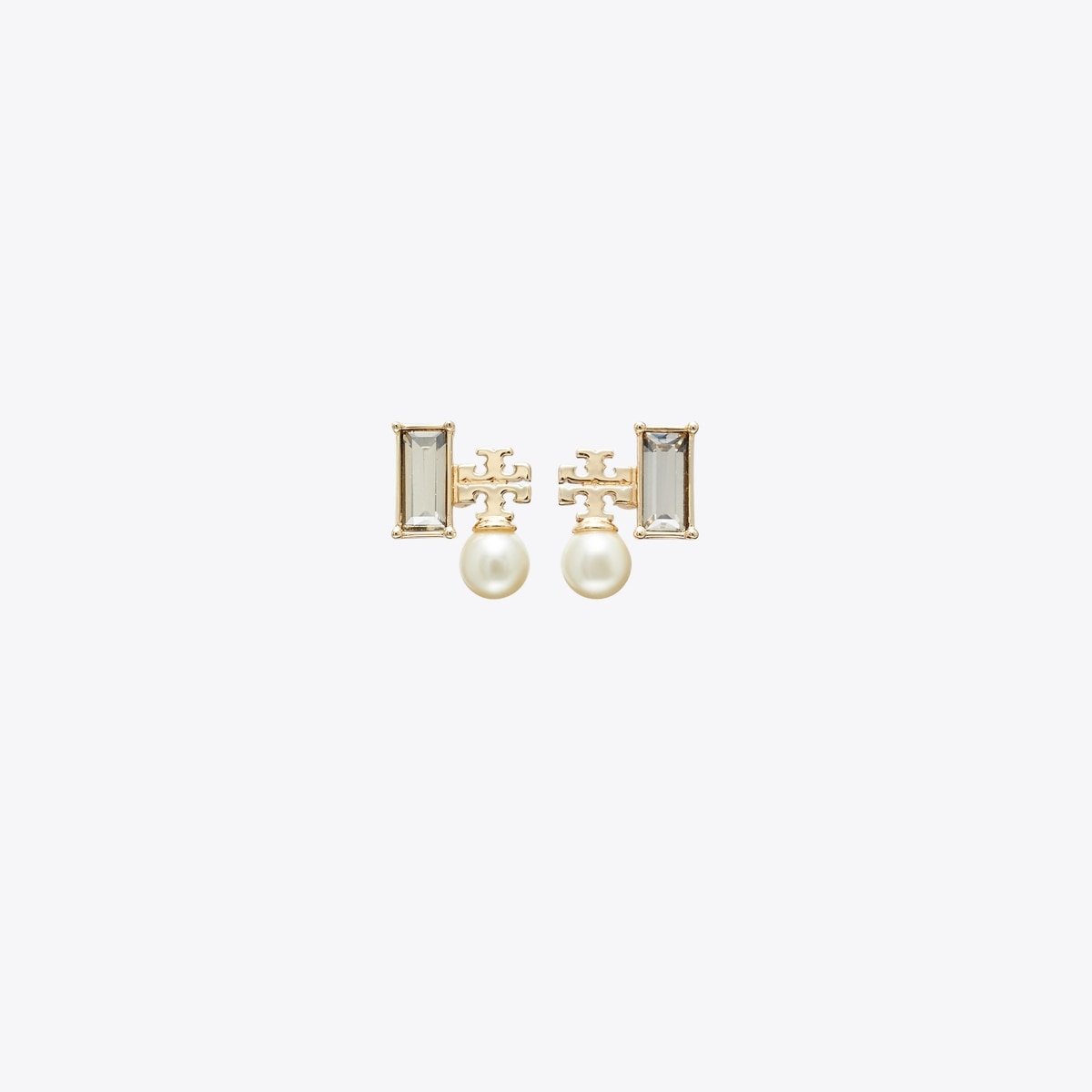 Tory Burch Logo Pearl Cluster Stud Earrings