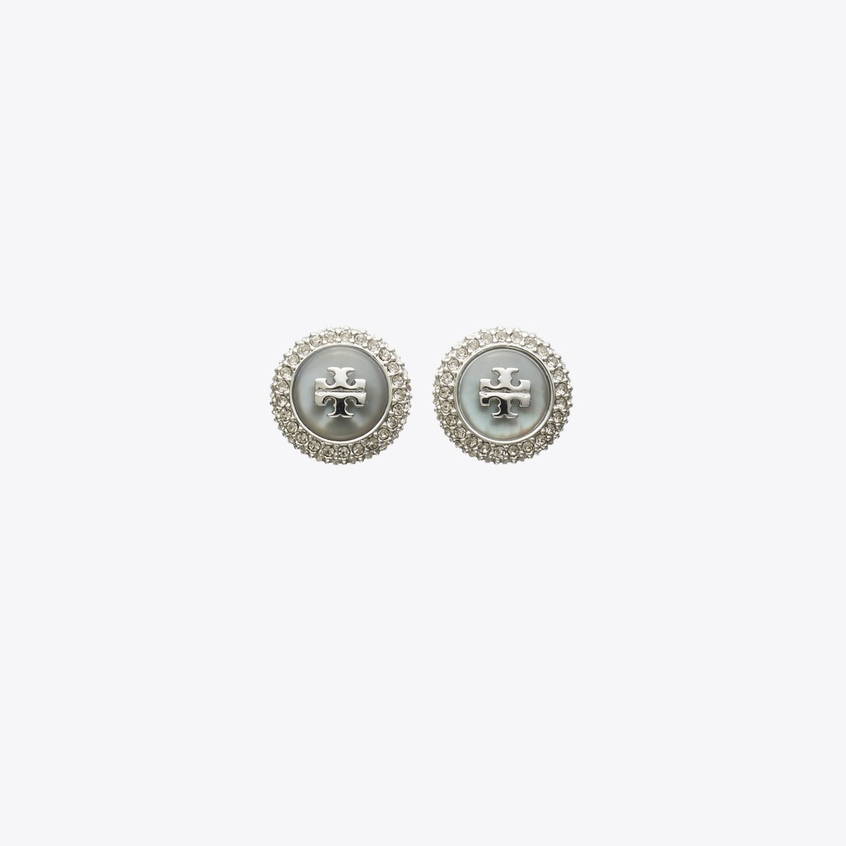 Tory Burch Mother Of Pearl Pavé Stud Earrings