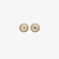 Tory Burch Mother Of Pearl Pavé Stud Earrings