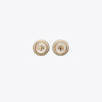 Tory Burch Mother Of Pearl Pavé Stud Earrings
