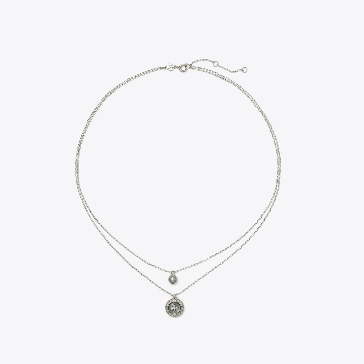 Tory Burch Mother Of Pearl Pavé Layered Necklace