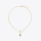 Tory Burch Mother Of Pearl Pavé Layered Necklace