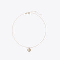 Tory Burch Logo Pearl Pendant Necklace - Gold