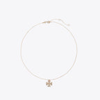 Tory Burch Logo Pearl Pendant Necklace - Gold