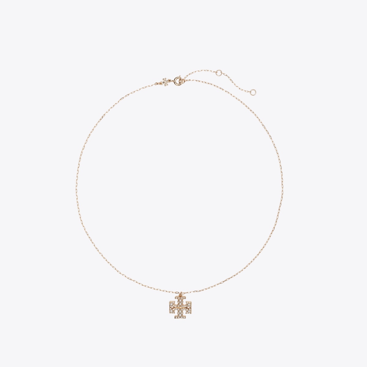 Tory Burch Logo Pearl Pendant Necklace - Gold