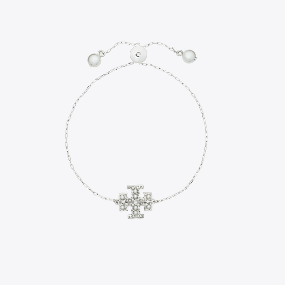 Tory Burch Pearl Pavé Logo Slider Bracelet