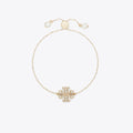 Tory Burch Pearl Pavé Logo Slider Bracelet