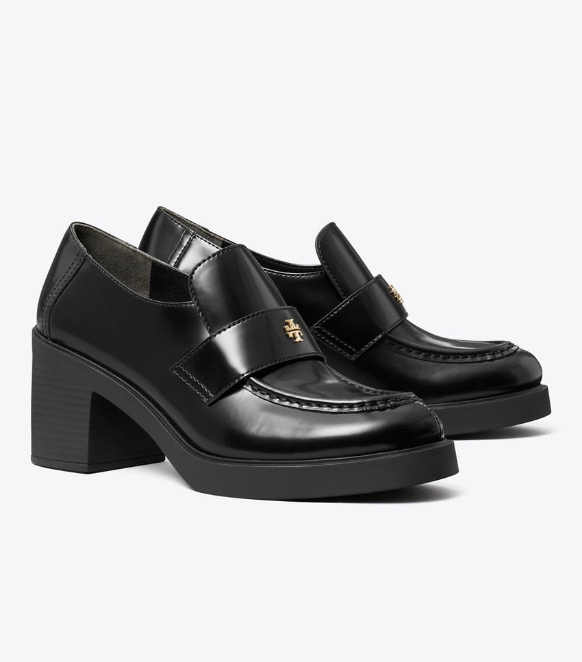 Everly Heeled Loafer - Perfect Black