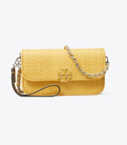 Tory Burch Britten Chain Wallet - Woven Dark Sun