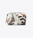 Nylon Cosmetic Case - Printed Beige Sailboat Spiral