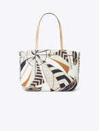 Tory Burch Nylon Printed Small Tote Beige Sailboat Spiral