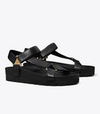 Tory Burch Sport Flatform Sandal - Perfect Black Napa Leather