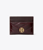 Tory Burch Willa Chevron Glazed Flat Card Case - Fig