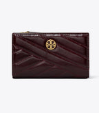 Tory Burch Willa Chevron Glazed Medium Wallet - Fig