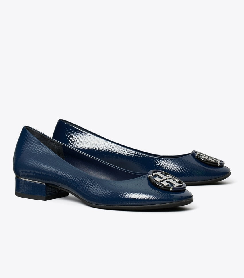 Tory Burch Multi Logo Block Heel - Navy