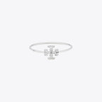 Tory Burch Roxanne Logo Hinged Cuff - Silver