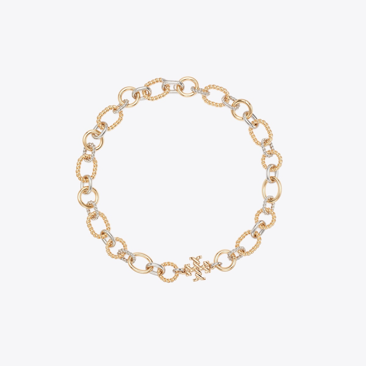 Tory Burch Textured Rope Mixed Link Statement Necklace – Kolye