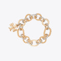 Tory Burch Textured Rope Mixed Linked Chain Bracelet