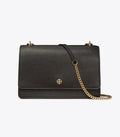 Tory Burch Flap Adjustable Shoulder Bag - Cocoa