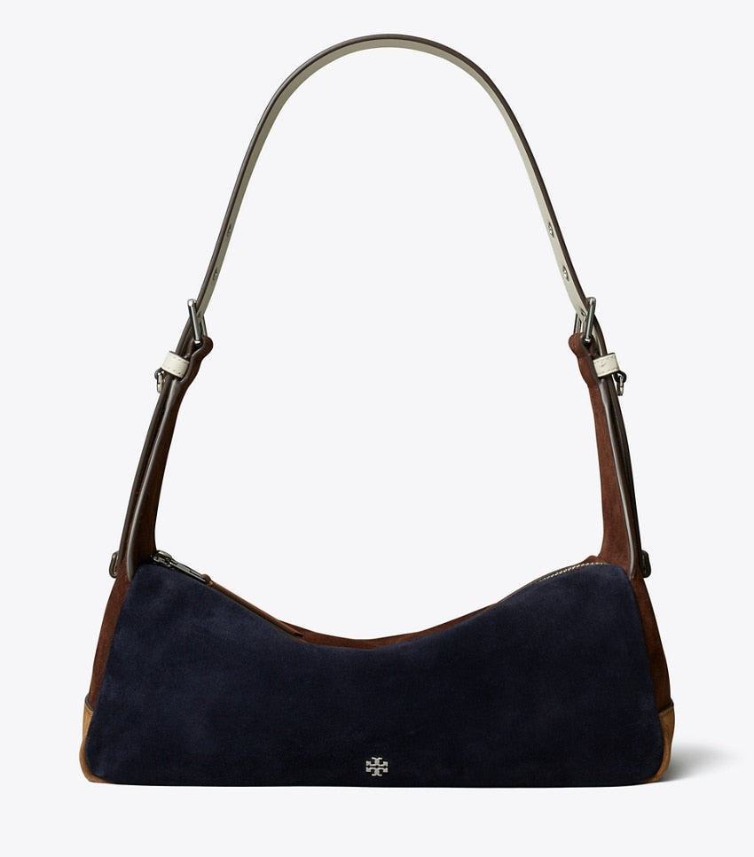Tory Burch Rory Color-Block Shoulder Bag - Tory Navy Coffee Iron