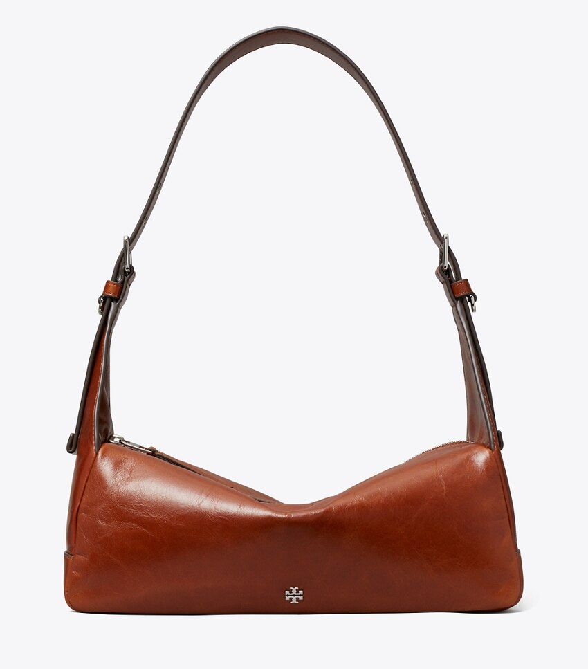 Tory Burch Rory Glazed Shoulder Bag - Aged Brown