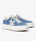 Tory Burch Color Block Quilted Platform Sneaker - Denim / Snow White