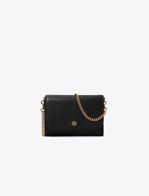 Tory Burch Chain Wallet Black
