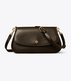 Tory Burch Rory Textured Mini Convertible Crossbody - Cocoa
