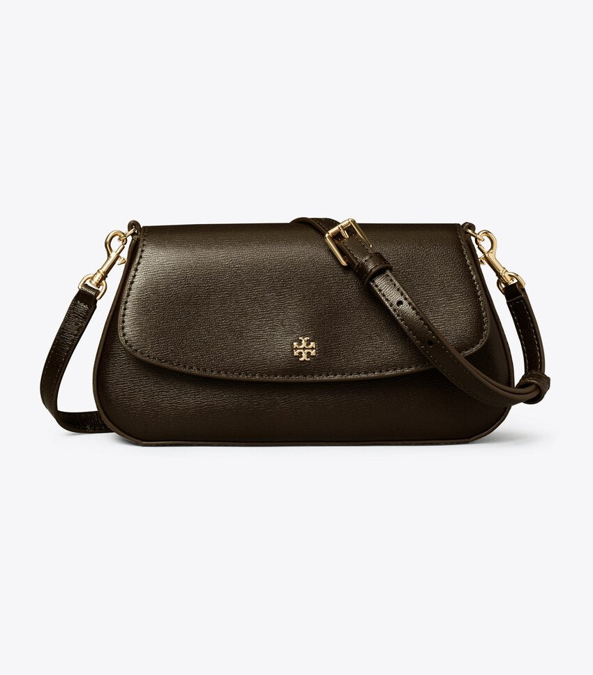 Tory Burch Rory Textured Mini Convertible Crossbody - Cocoa