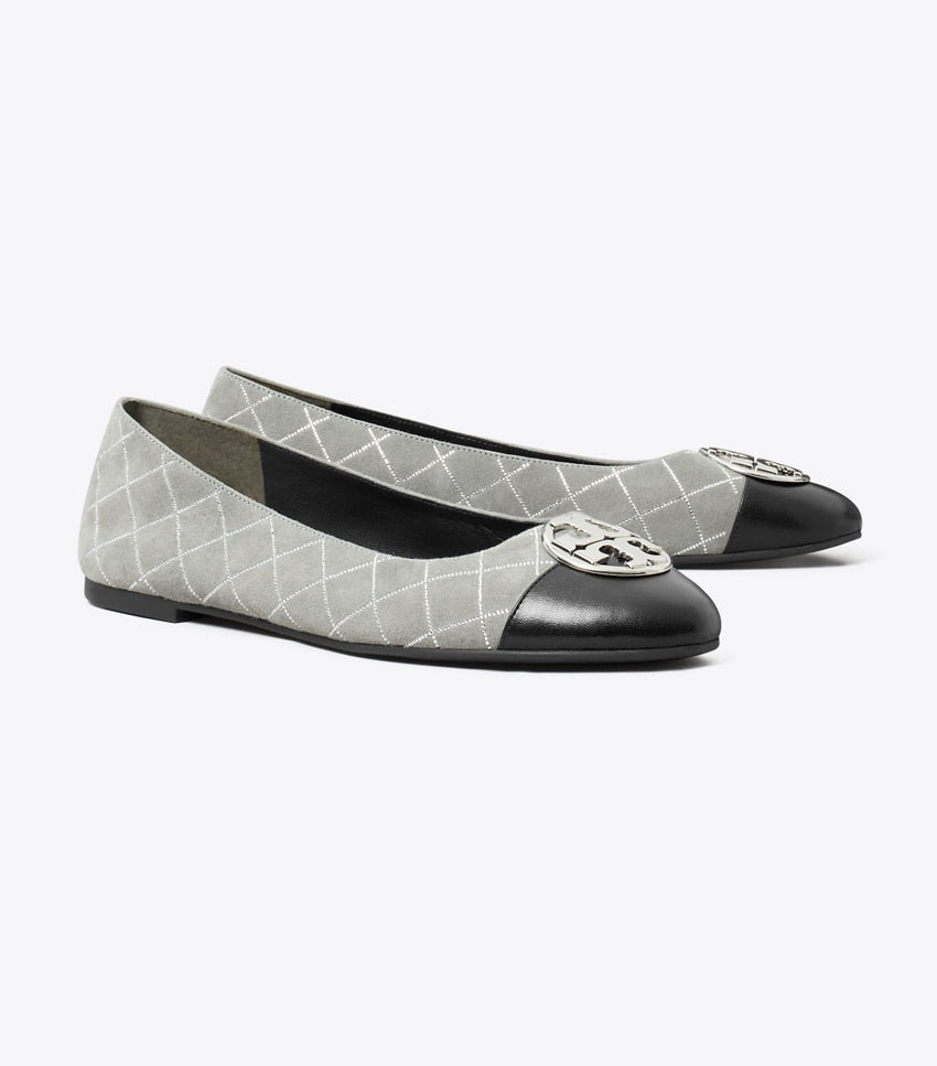 Tory Burch Chelsea Cap-Toe Ballet Flat - Pebble Dust