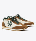 Tory Burch Vintage Sneaker 2.0 - Light Cream / Deep Green / Chicory Brown