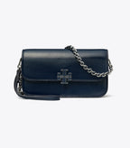 Tory Burch Britten Chain Wallet - Crinkle Shine Navy