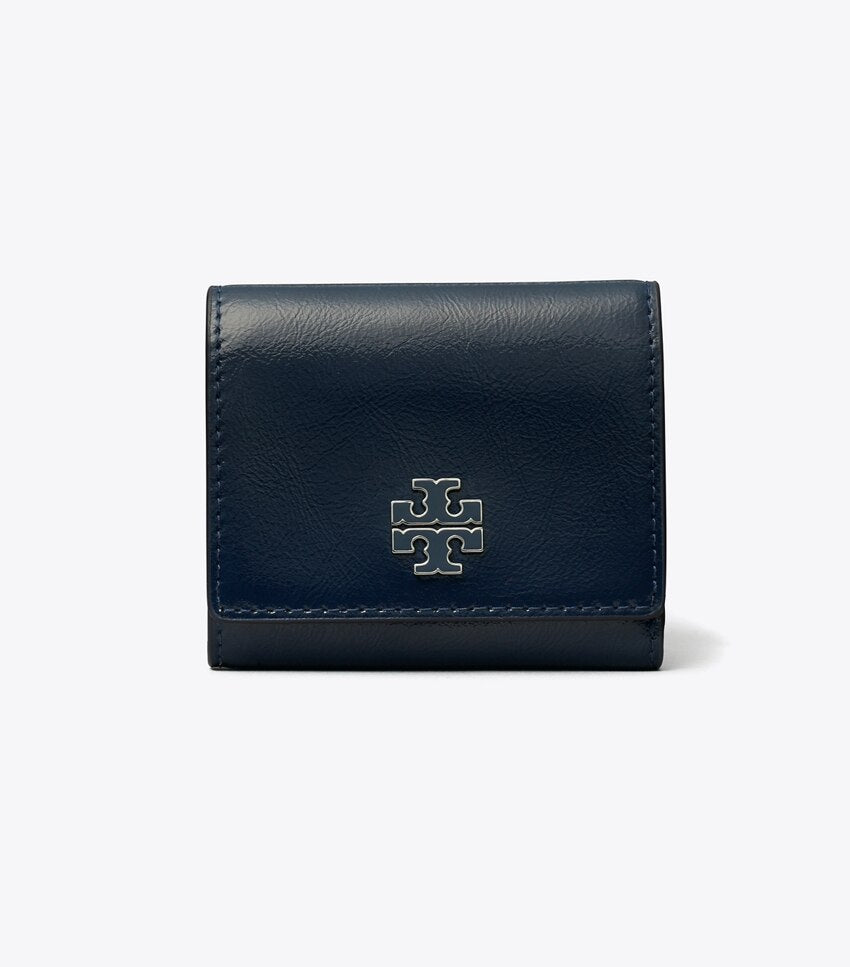 Britten Crinkle Shine Compact Wallet - Navy