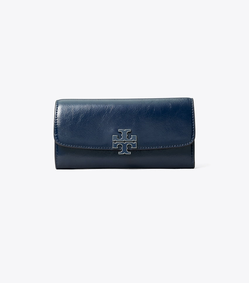 Britten Crinkle Shine Envelope Wallet - Navy