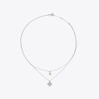 Tory Burch Britten Mother Of Pearl Double Strand Pendant Necklace