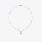 Tory Burch Britten Mother Of Pearl Double Strand Pendant Necklace