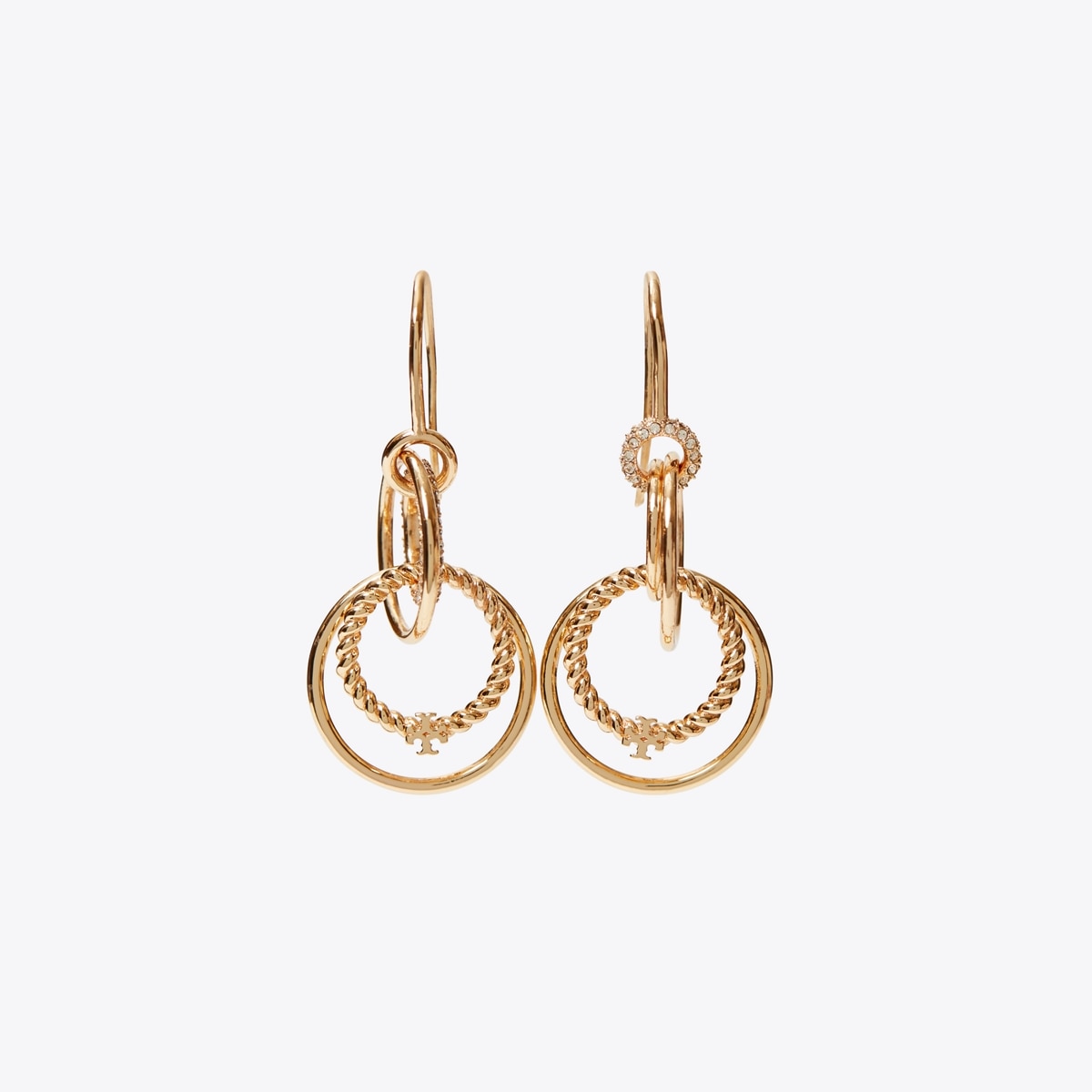 Tory Burch Textured Rope Multi Ring Hoop Earrings
